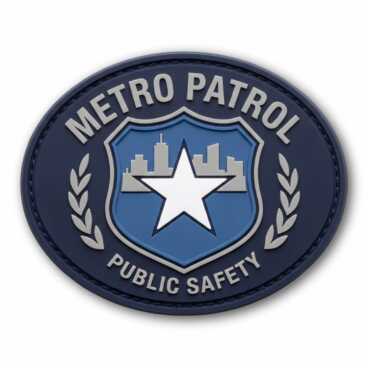 Metro Patrol Public Safety patch with a shield, city skyline, and star.