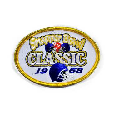 Oval patch with 'Snapper Bowl Classic 1968' and a blue football helmet design.