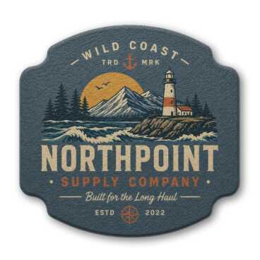 Patch with lighthouse and coastal landscape, labeled 'Northpoint Supply Company'.